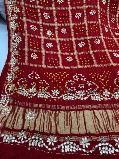 Pure Gaji Silk gota patti handwork dupatta