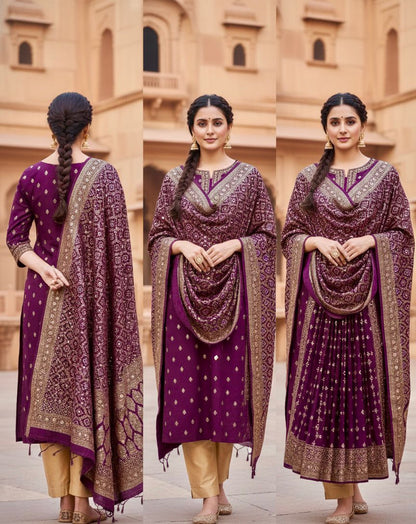 Pure Jaquard Banarasi weaved Bandhini Patola Dupatta with mirror work