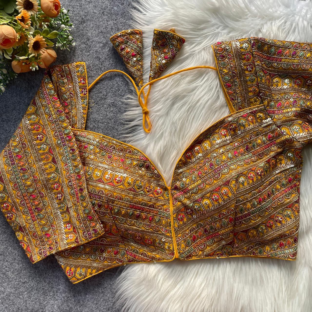 Heavy thread zari sequins designer blouse