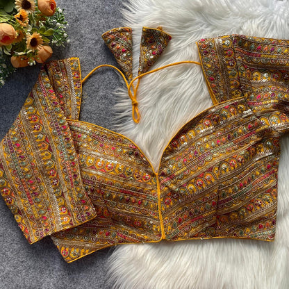 Heavy thread zari sequins designer blouse
