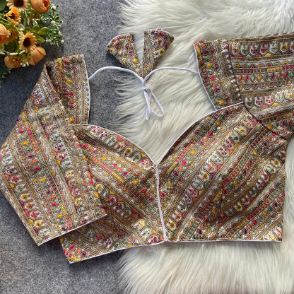 Heavy thread zari sequins designer blouse