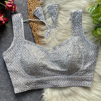 Heavy sequins work designer blouse