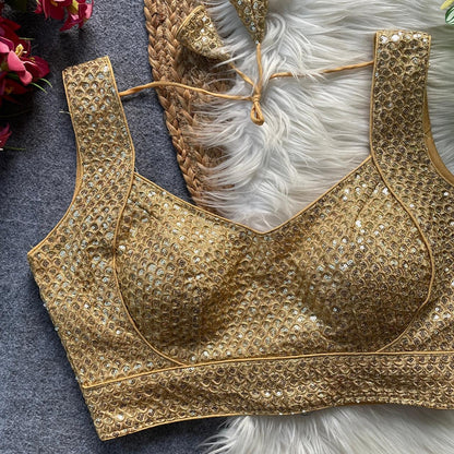 Heavy sequins work designer blouse