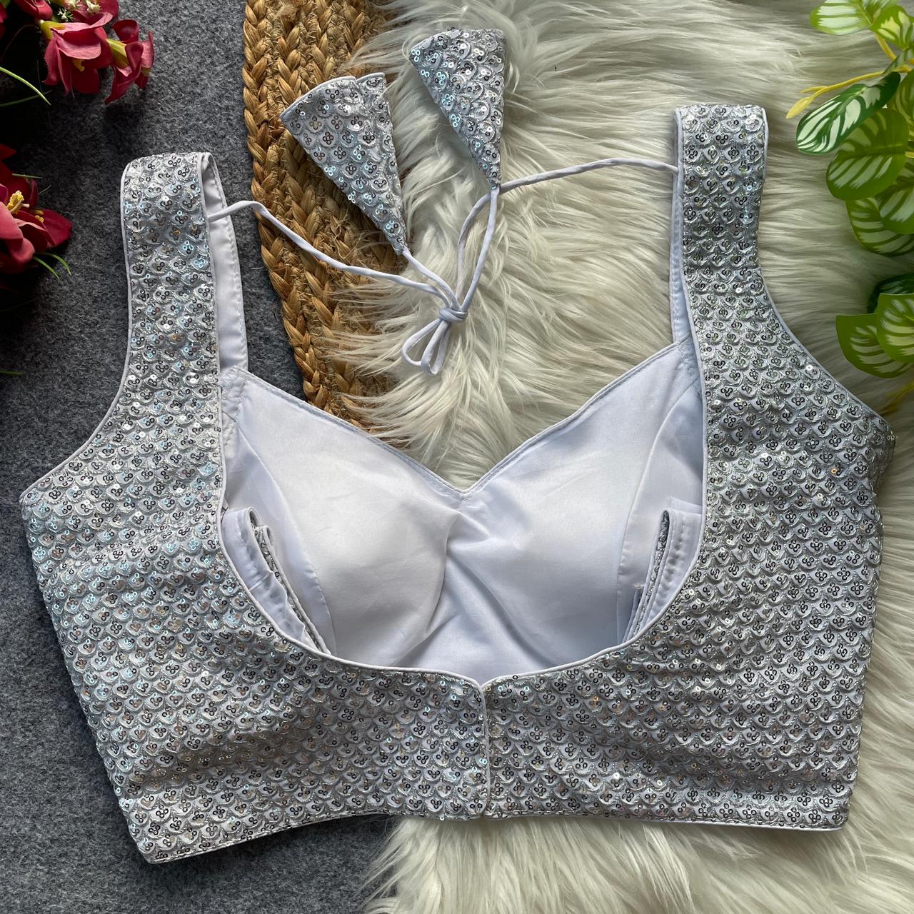 Heavy sequins work designer blouse