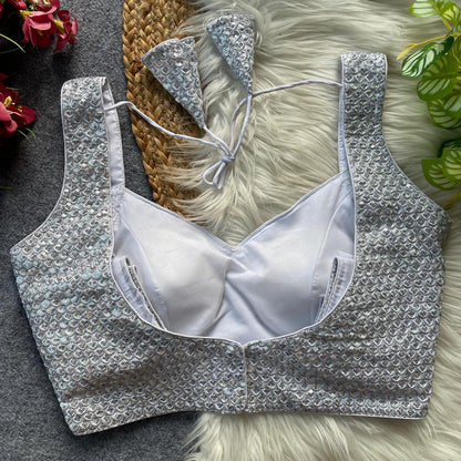 Heavy sequins work designer blouse