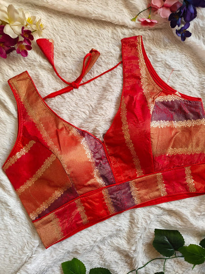 Designer Multicolor Brocade Blouse