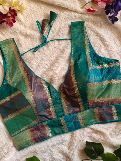 Designer Multicolor Brocade Blouse