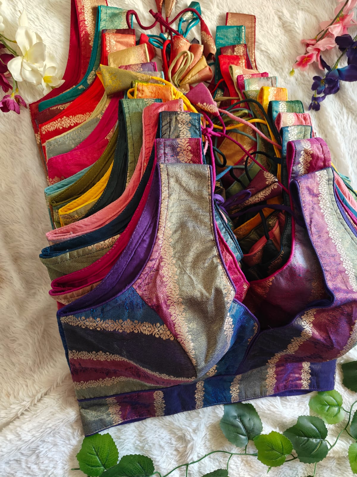 Designer Multicolor Brocade Blouse