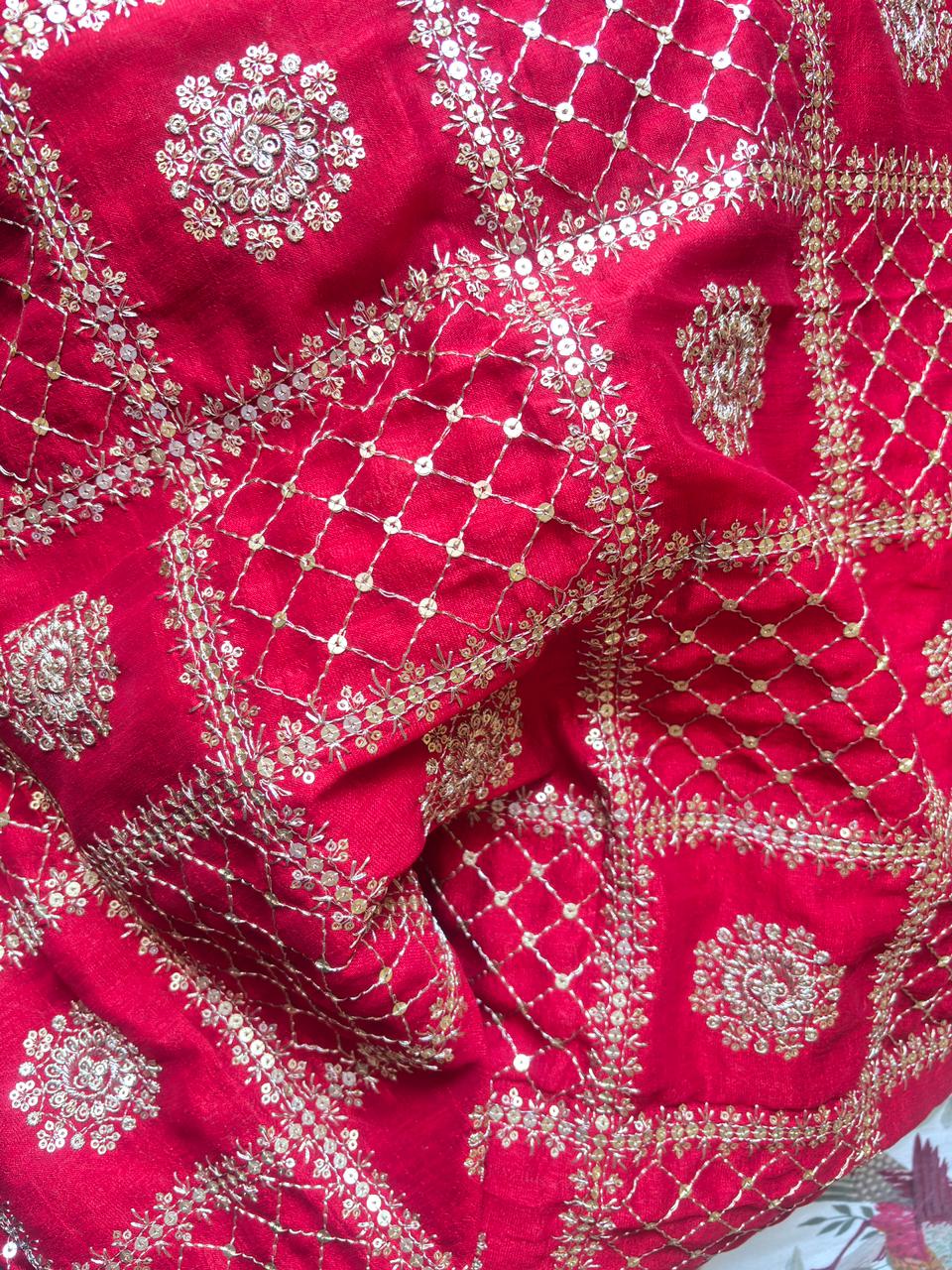 Royal premium silk red dupatta