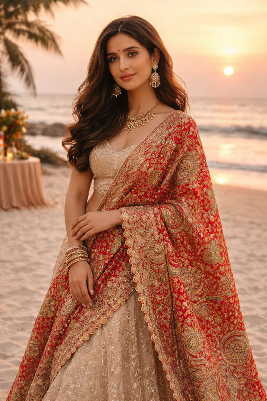 Royal Heritage Pure Chinon Silk Dupatta