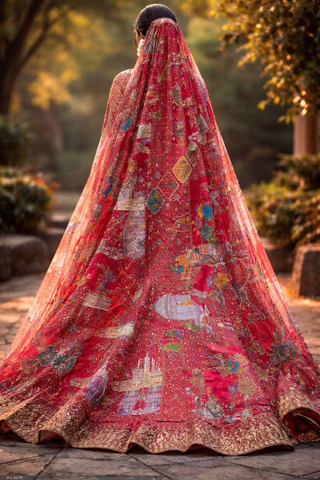 Pure Pashmina silk Darbari Theme Dupatta – A Regal Story in Every Thread