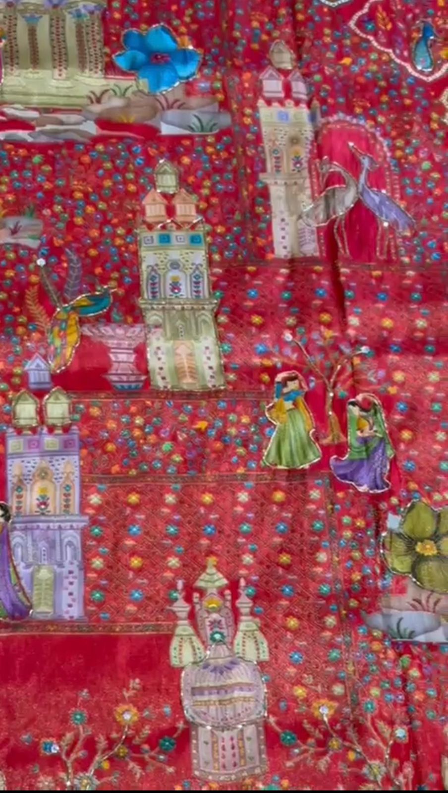 Pure Pashmina silk Darbari Theme Dupatta – A Regal Story in Every Thread