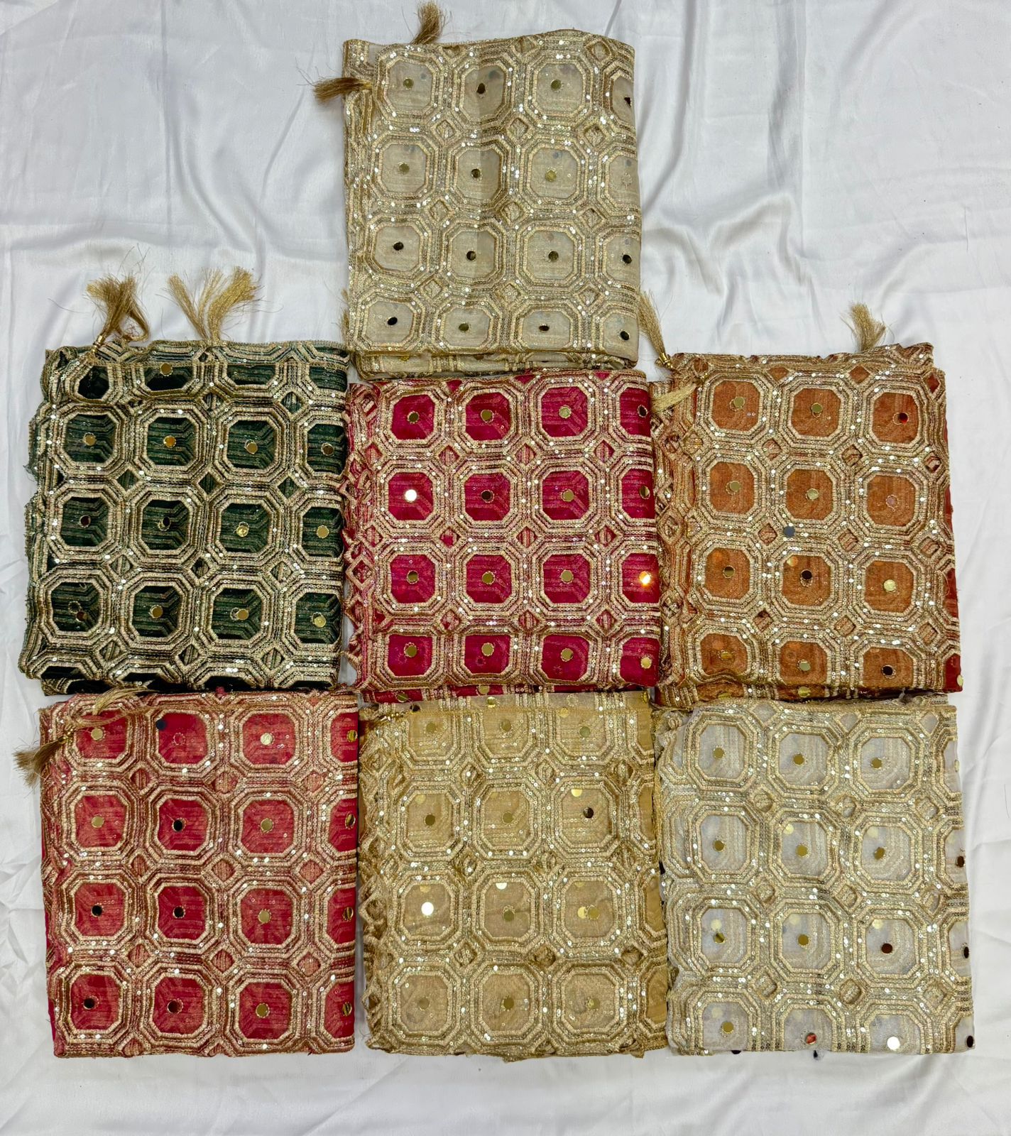 Real mirror sequins sheesh dupatta with tassels