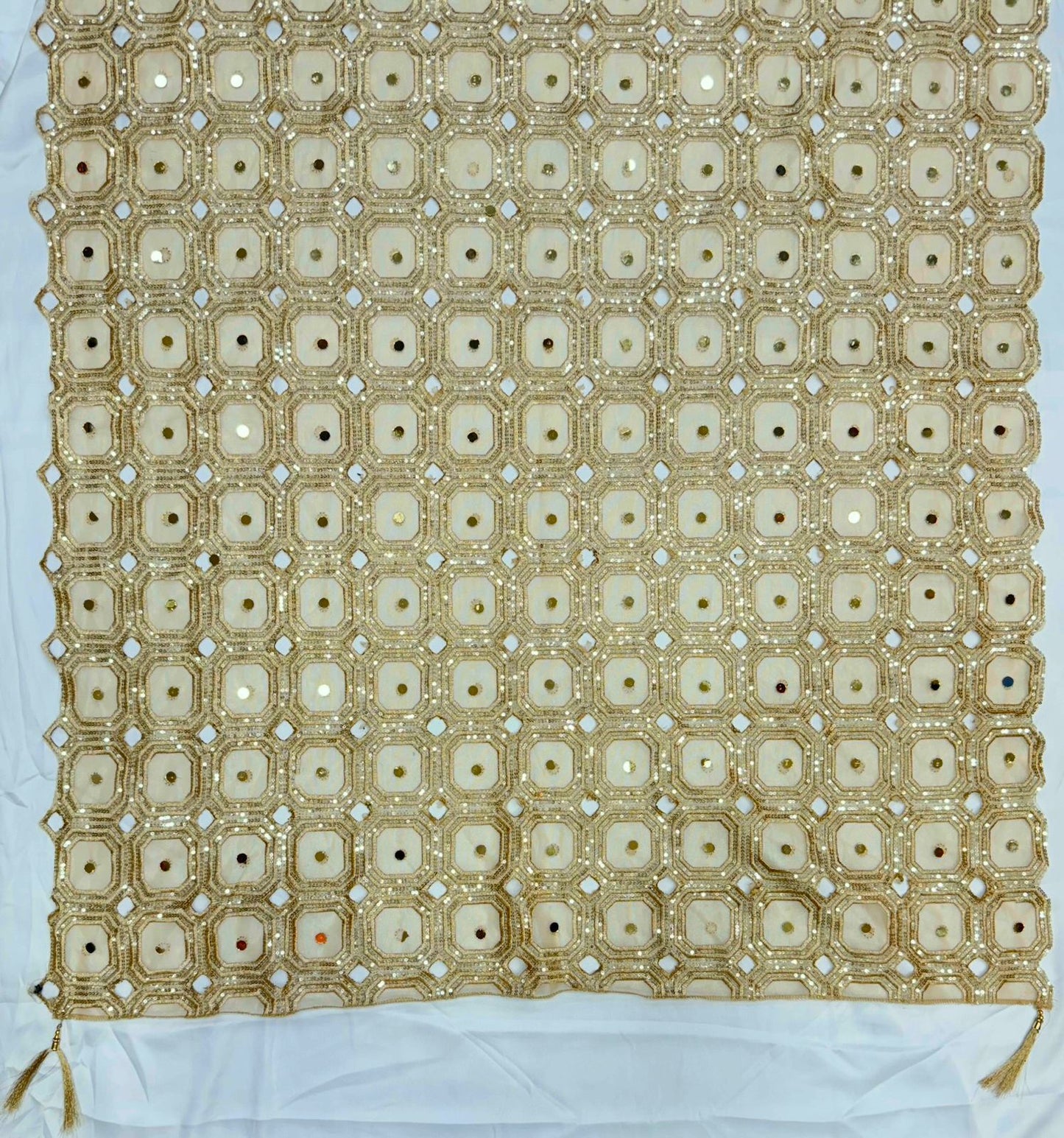 Real mirror sequins sheesh dupatta with tassels