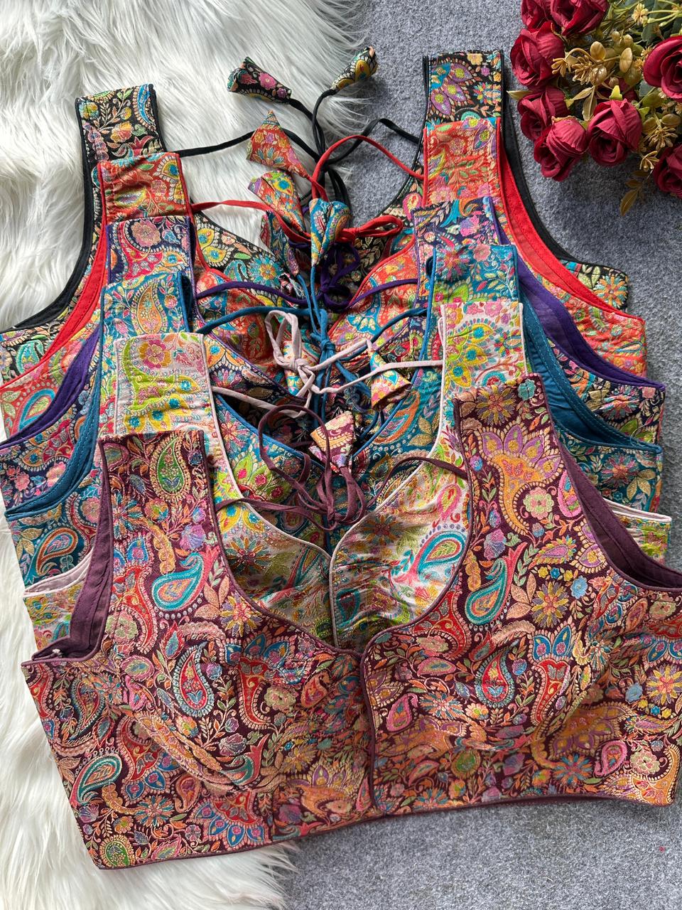 Designer Stitched blouse Paisely designs