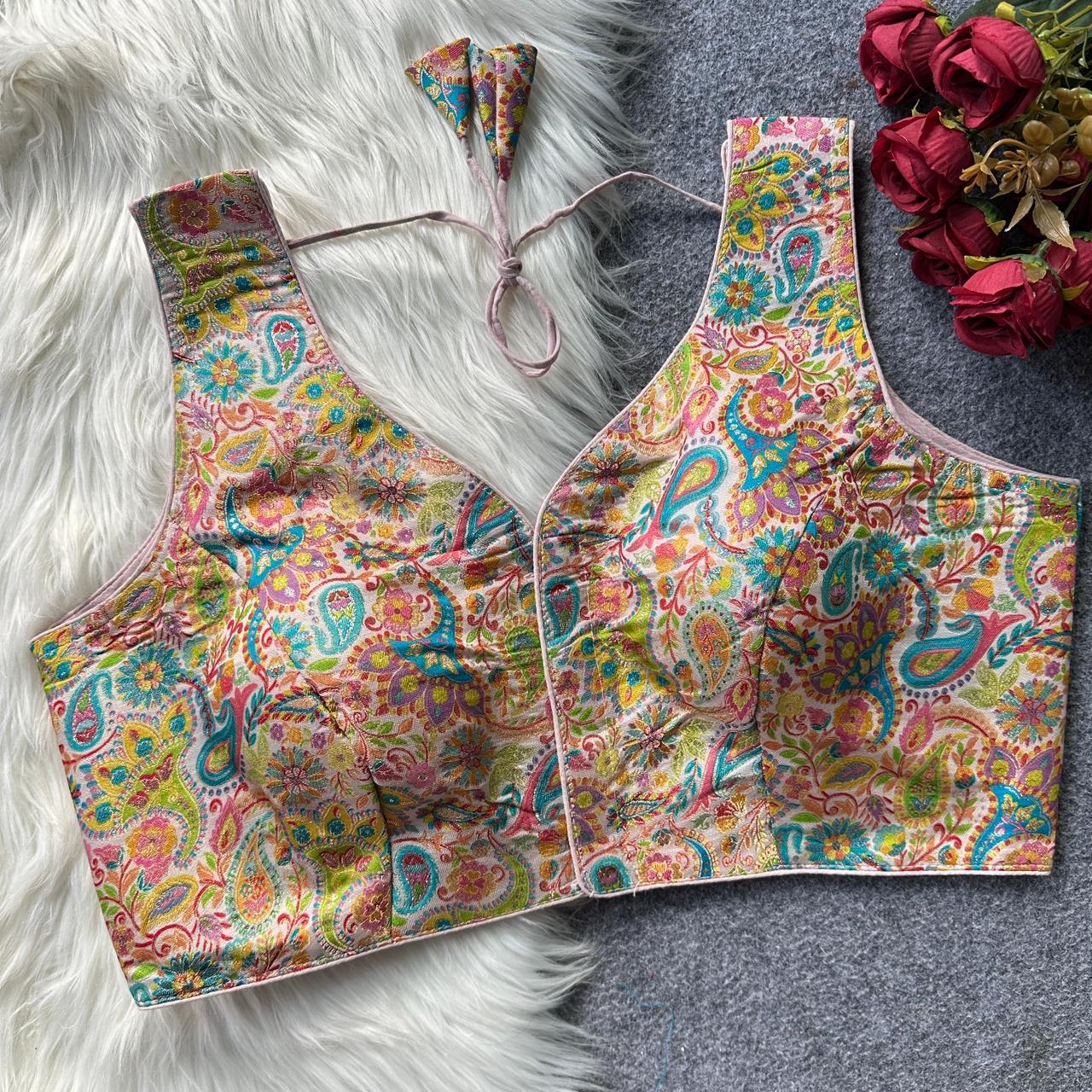 Designer Stitched blouse Paisely designs