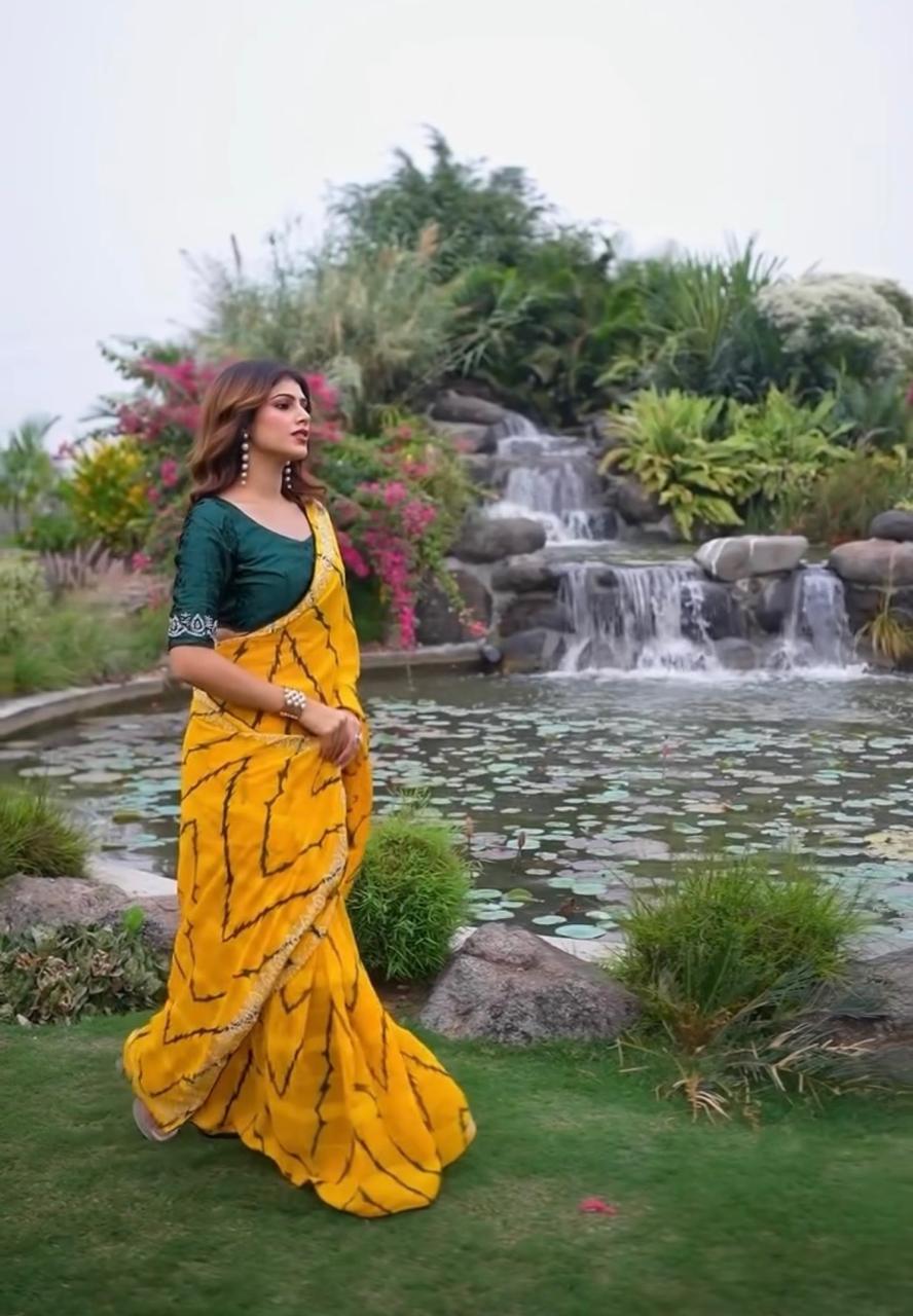 Sunshine Waves – Weightless Georgette Designer Saree