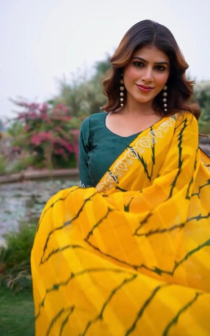 Sunshine Waves – Weightless Georgette Designer Saree