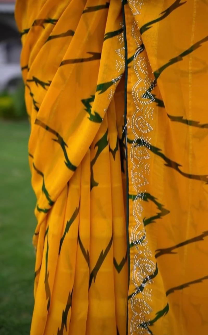 Sunshine Waves – Weightless Georgette Designer Saree
