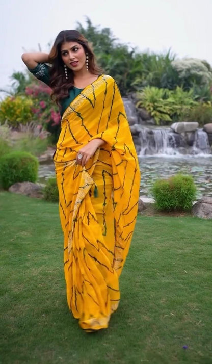 Sunshine Waves – Weightless Georgette Designer Saree
