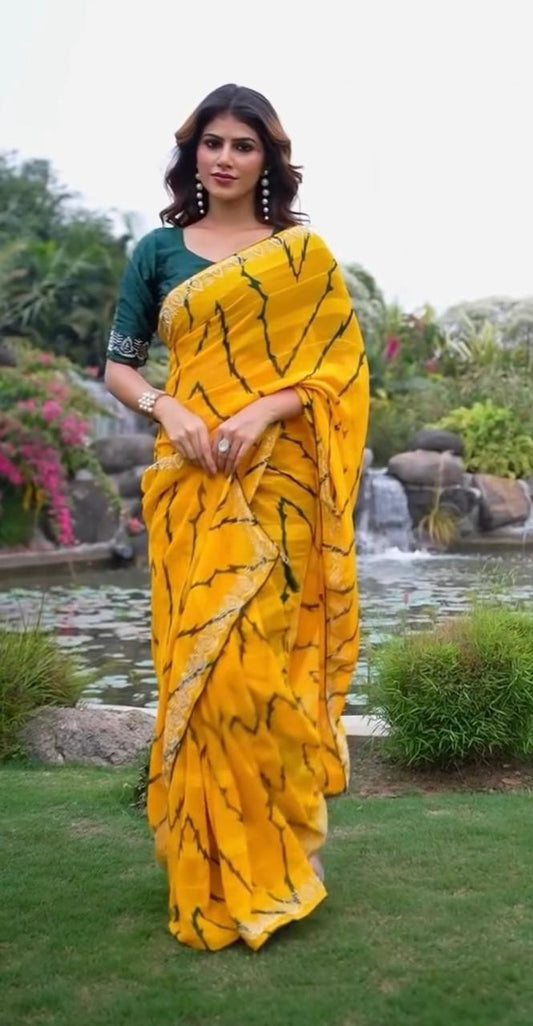 Sunshine Waves – Weightless Georgette Designer Saree