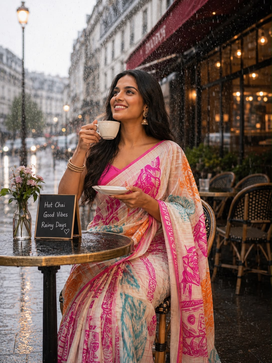 Neon Pop - Cotton Linen Blend Saree