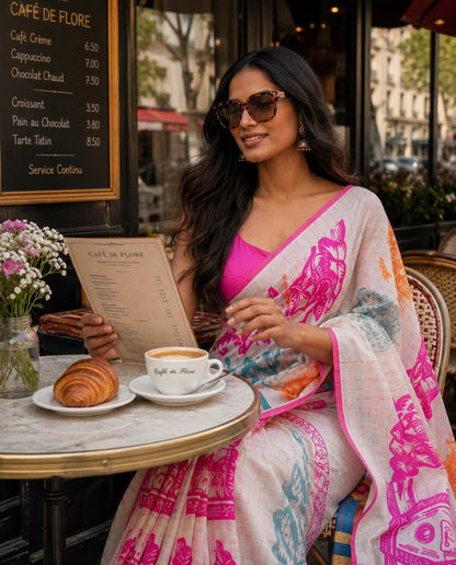 Neon Pop - Cotton Linen Blend Saree