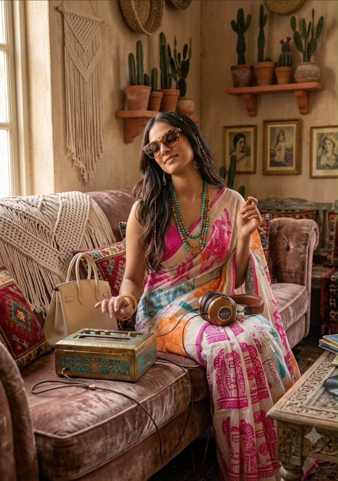 Neon Pop - Cotton Linen Blend Saree