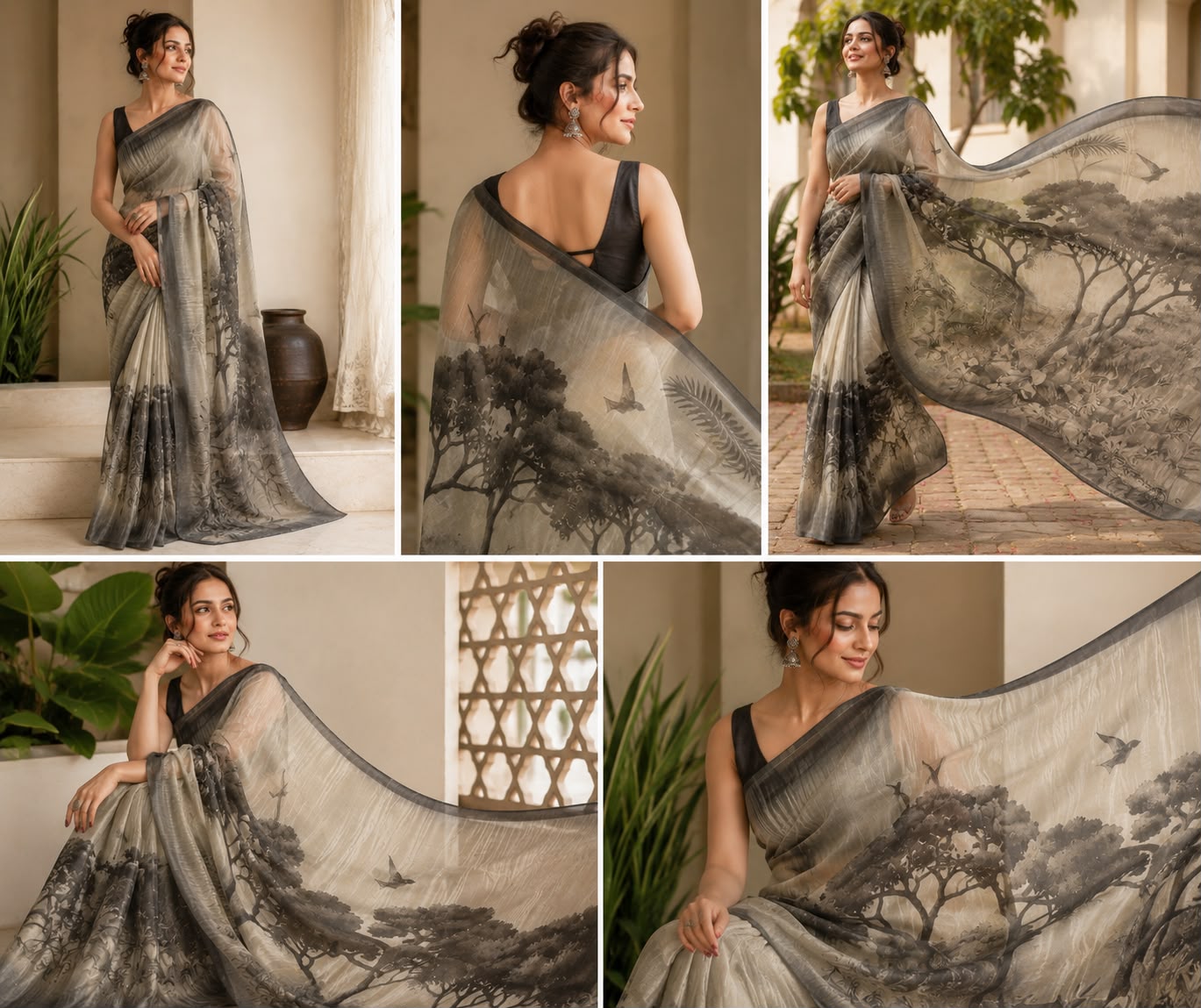 Premium Tusser Tissue Handloom Look Saree