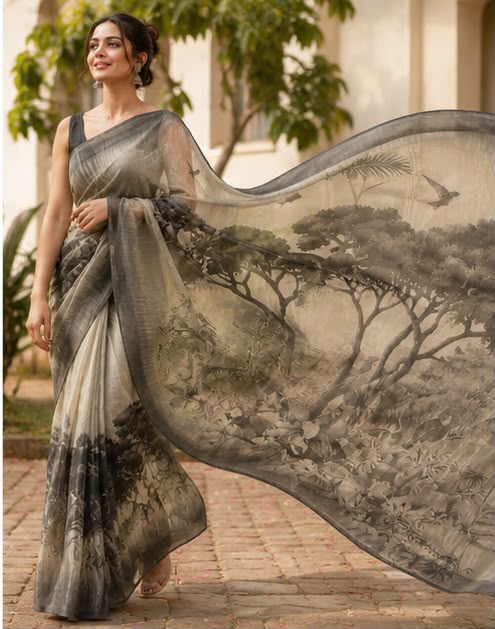 Premium Tusser Tissue Handloom Look Saree
