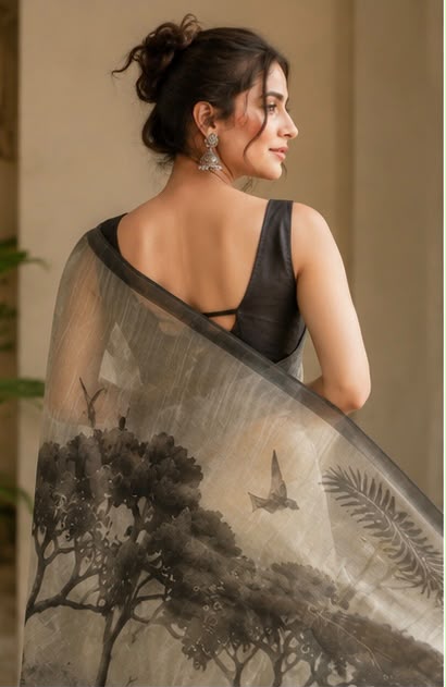 Premium Tusser Tissue Handloom Look Saree