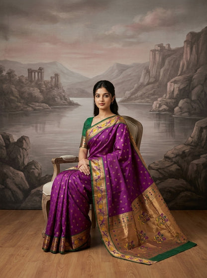Royal Paithani Style Zari Weaved Saree