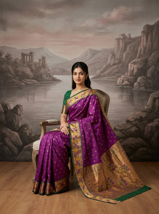 Royal Paithani Style Zari Weaved Saree