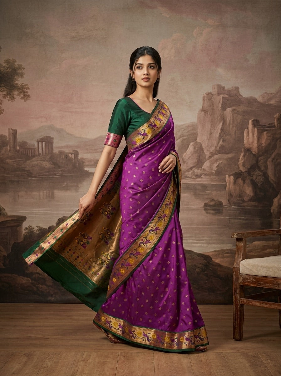 Royal Paithani Style Zari Weaved Saree