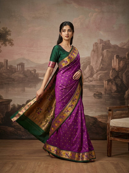 Royal Paithani Style Zari Weaved Saree