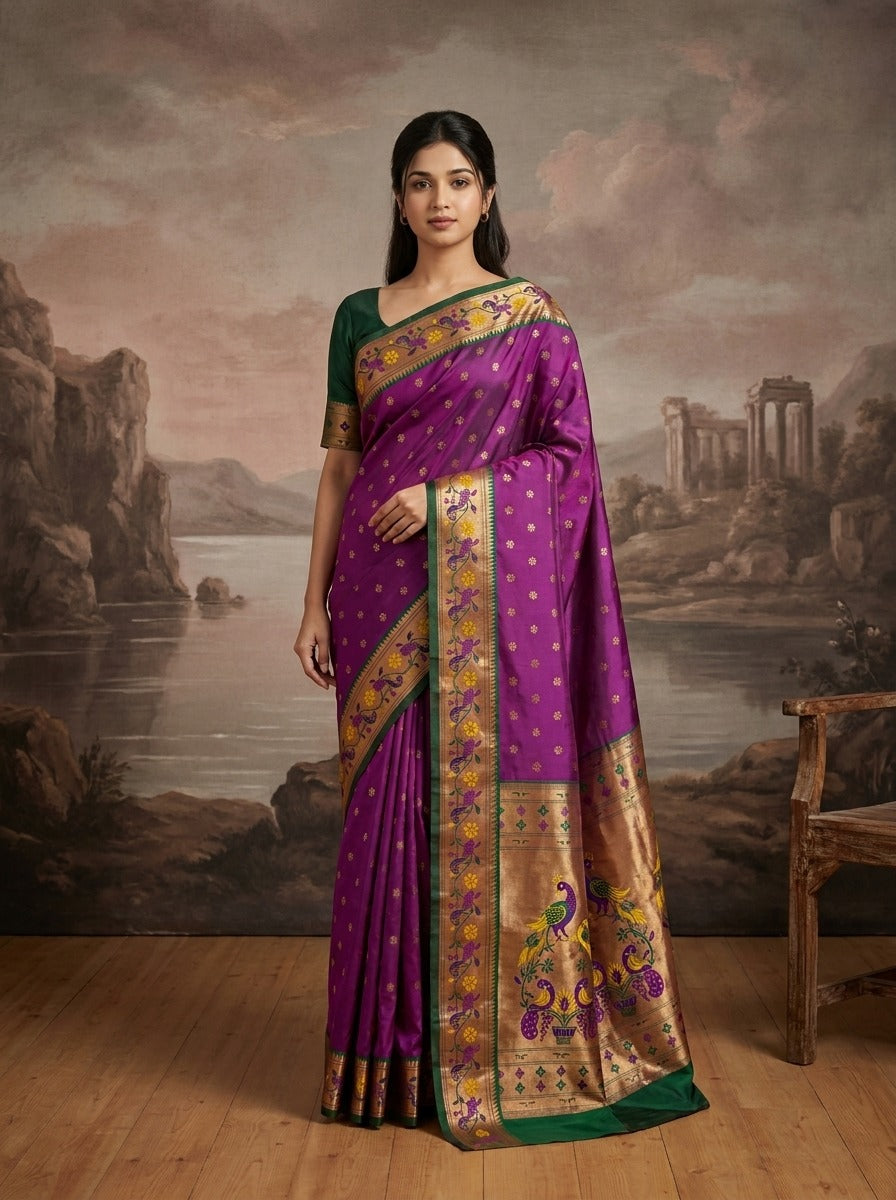 Royal Paithani Style Zari Weaved Saree