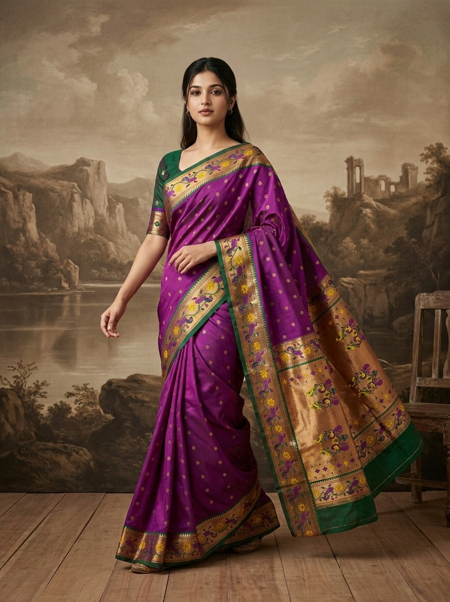 Royal Paithani Style Zari Weaved Saree