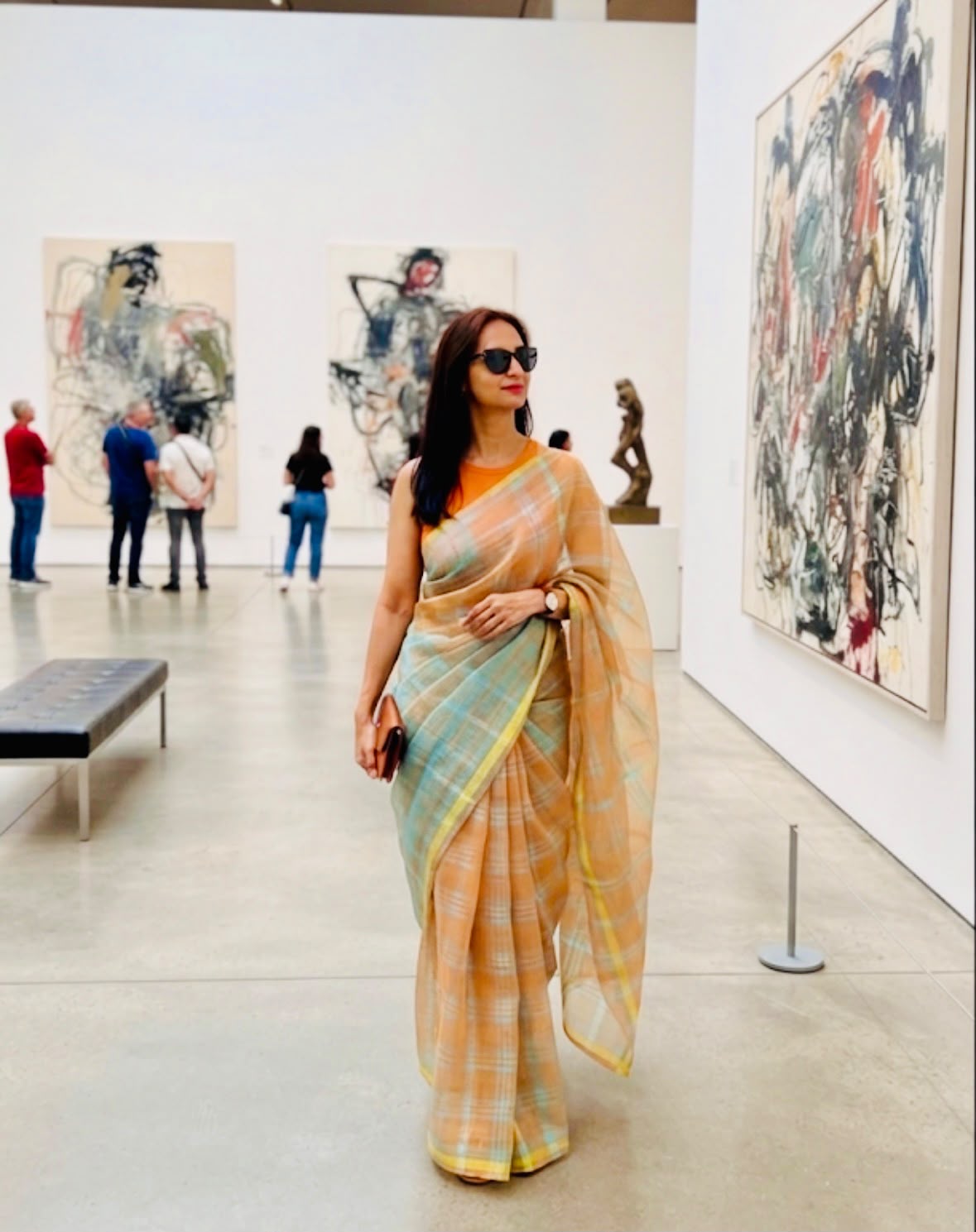 Citrus Charm Cotton Linen Saree