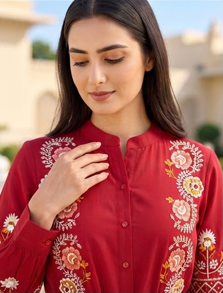 Premium 100% Cotton Embroidered Dress