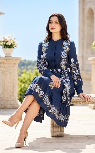 Premium 100% Cotton Embroidered Dress