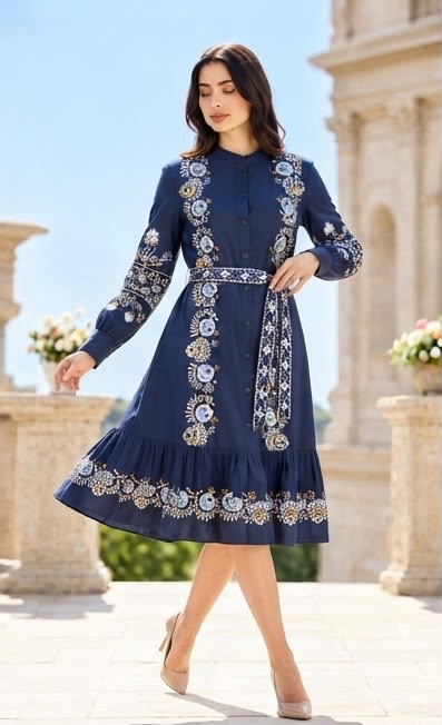 Premium 100% Cotton Embroidered Dress