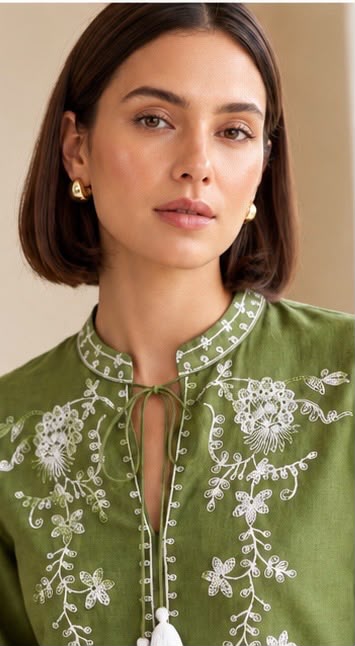 Cotton Flex Embroidered Top