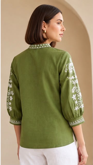 Cotton Flex Embroidered Top