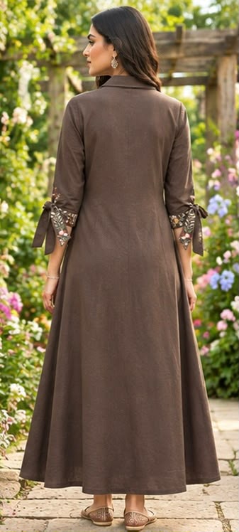 Heavy Embroidered 100% Cotton Long Dress