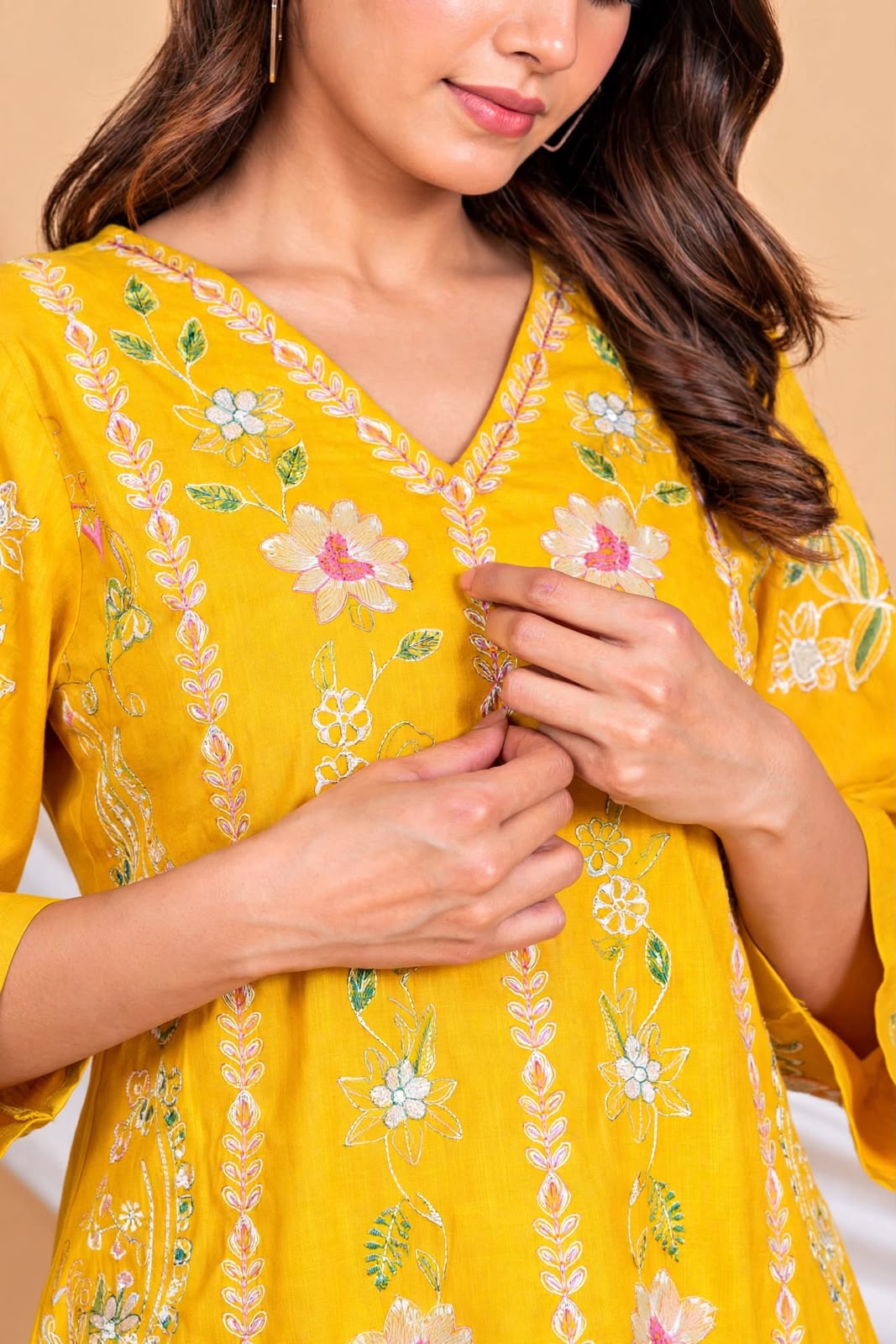Pure Viscose Rayon Embroidered Co-ord Set