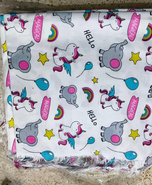 Unicorn rainbow theme kids shawl/blanket/topsheet