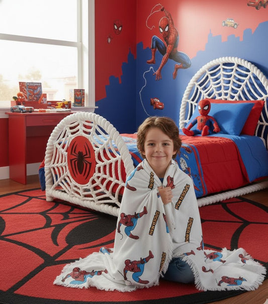 Spiderman marvel them kids shawl/blanket