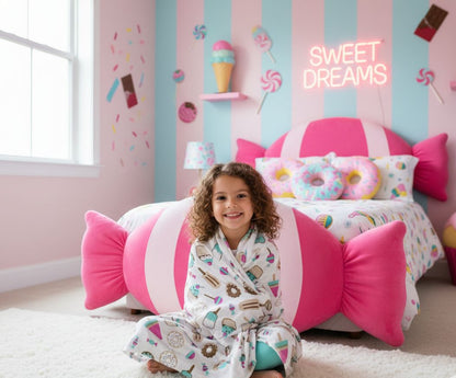 Ice cream candy theme kids shawl/blanket/topsheet