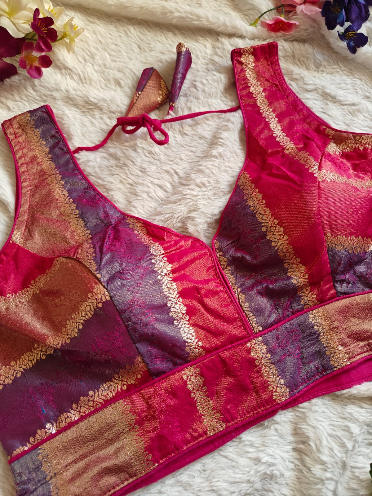 Designer Multicolor Brocade Blouse