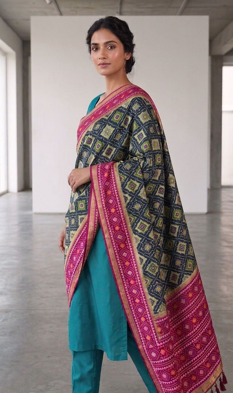 Royal Patola Weaved dupatta